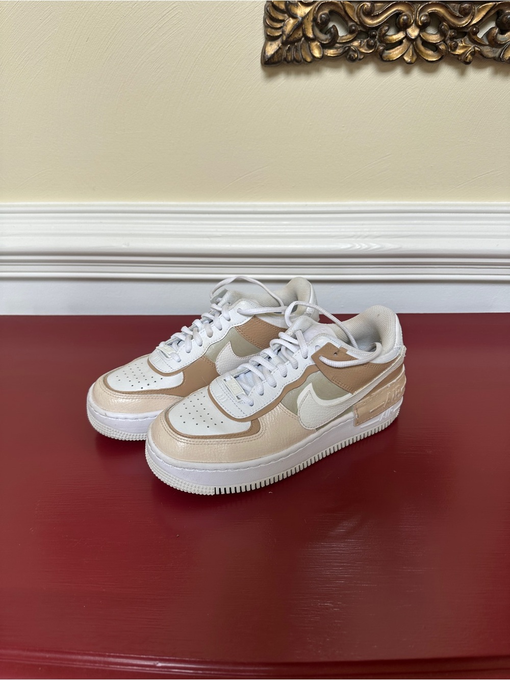Custom painted Nike Air Force shadow sneakers